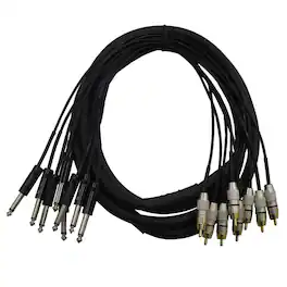 ProX - XC-8PR10 10' 8-Channel 1/4" TS to RCA Male Unbalanced Snake