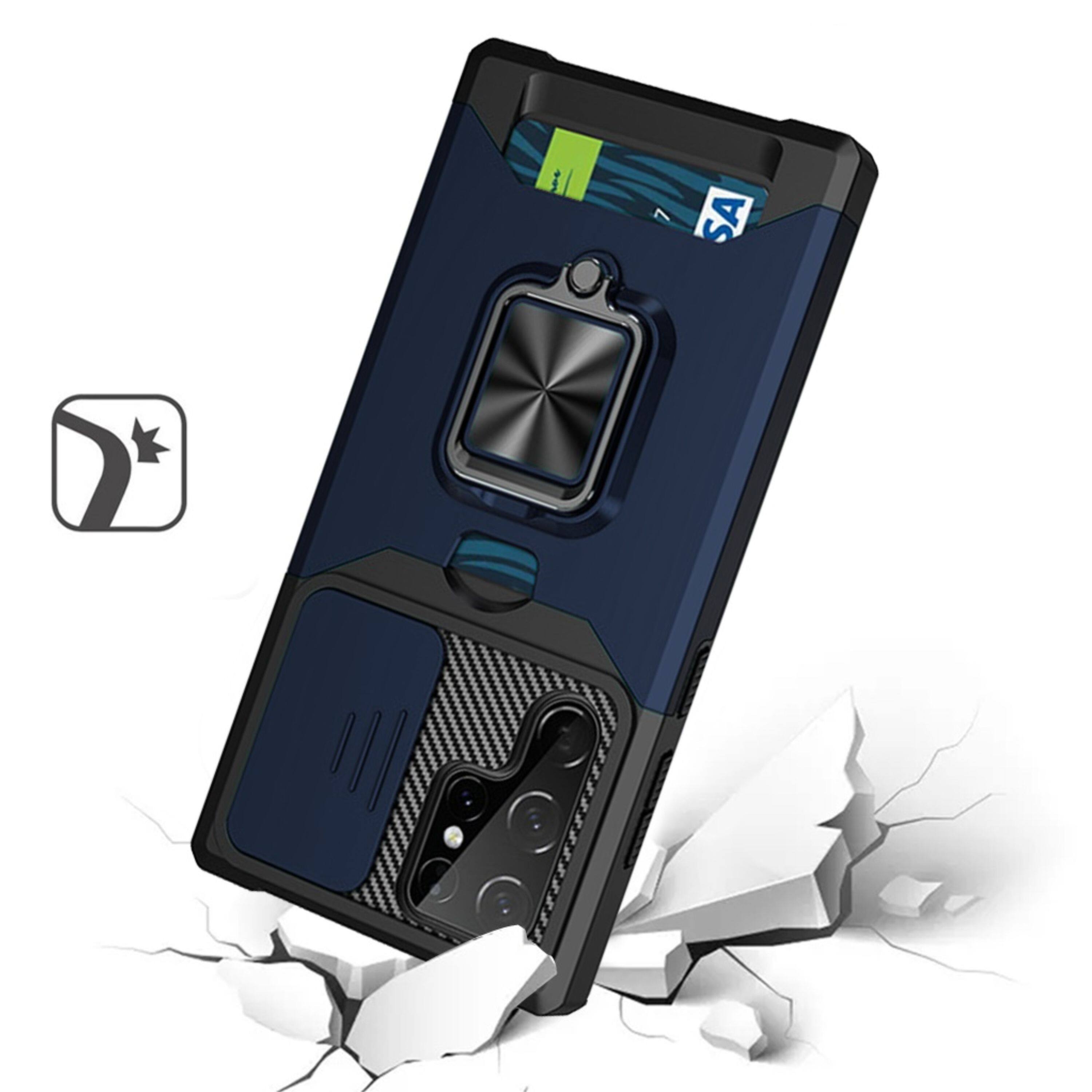 Left. Kitcheniva - Multi-Function Magnetic Ring Holder Cover For Samsung S23 Plus Blue - Blue.