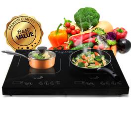 MegaChef - 1400 Watt Dual Induction Cooktop - Black