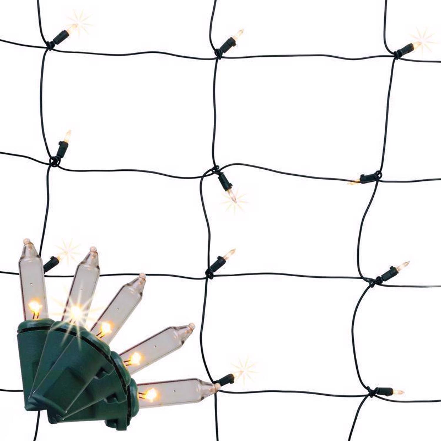Left. Celebrations - Celebrations Classic LED T5 Warm White 100 ct Net Christmas Lights 4 ft..