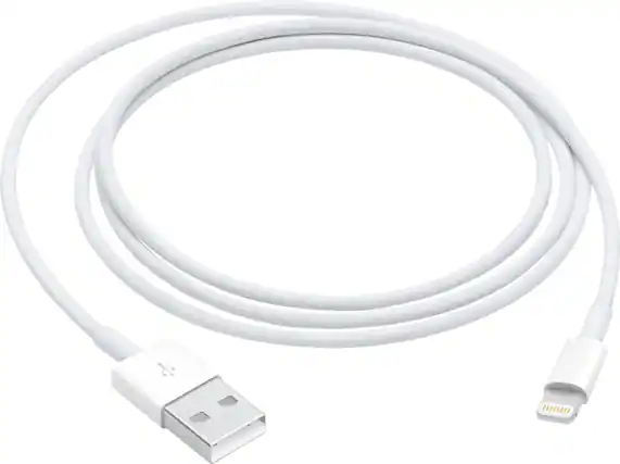 Front. Apple - 3.3' Lightning to USB Cable - White.
