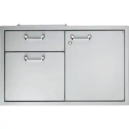 Front. Lynx - 36" Door Drawer Accessory - Stainless Steel.