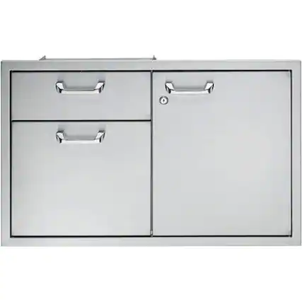 Front. Lynx - 30" Door Drawer Accessory - Stainless Steel.