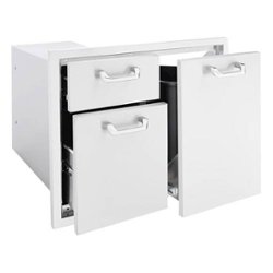 Lynx - 30" Trash Center & Double Drawer Combo - Stainless Steel - Angle_Zoom