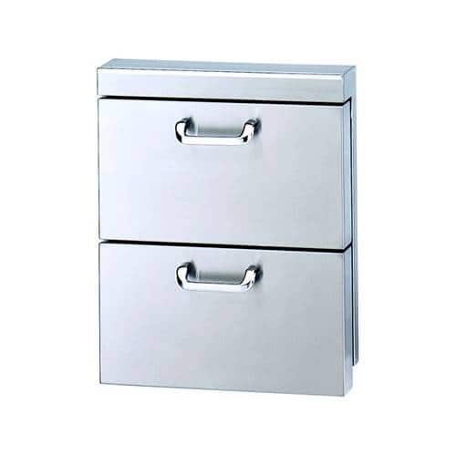 Angle View: Lynx - Two Extra Large Drawers with 5" Offset Handles - Stainless Steel