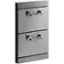 Angle. Lynx - Two Full Standard Drawers with 5" Offset Handles - Stainless Steel.