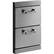 Angle. Lynx - Two Full Standard Drawers with 5" Offset Handles - Stainless Steel.