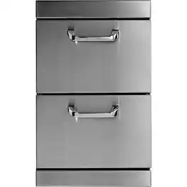 Lynx - Two Full Standard Drawers with 5" Offset Handles - Stainless Steel