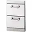 Left. Lynx - Two Full Standard Drawers with 5" Offset Handles - Stainless Steel.