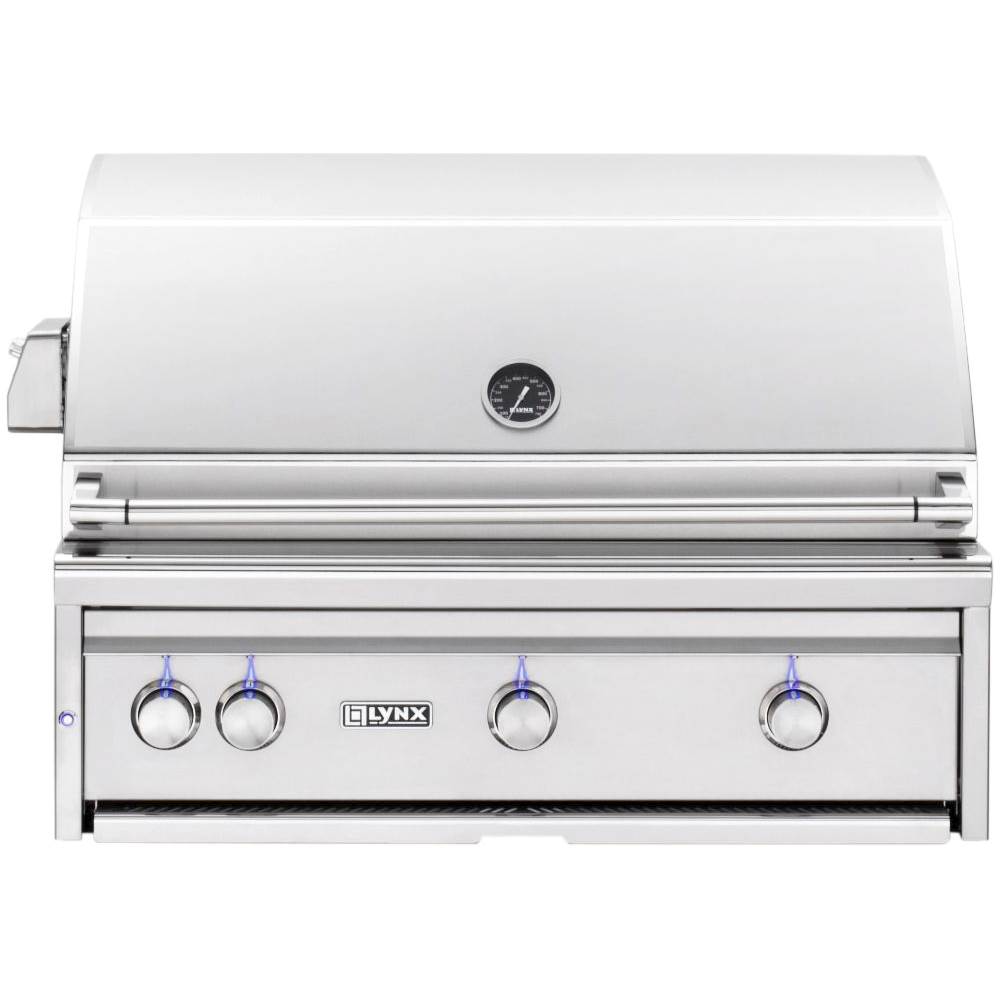 Angle View: Lynx - Professional 36" Built-In Gas Grill - Stainless Steel