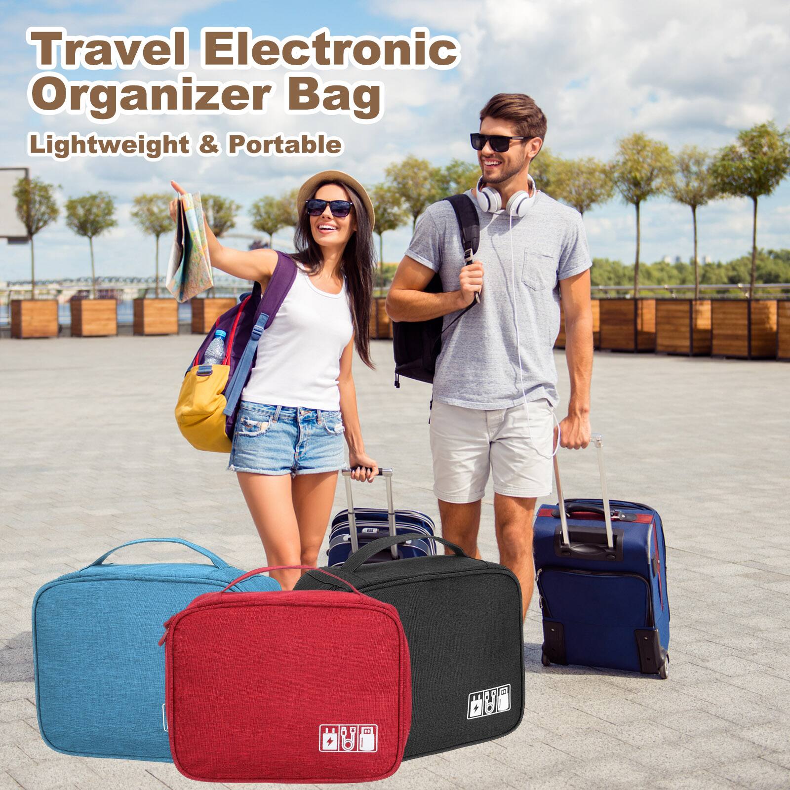 Travel Electronic Organizer Bag Lightweight & Portable
