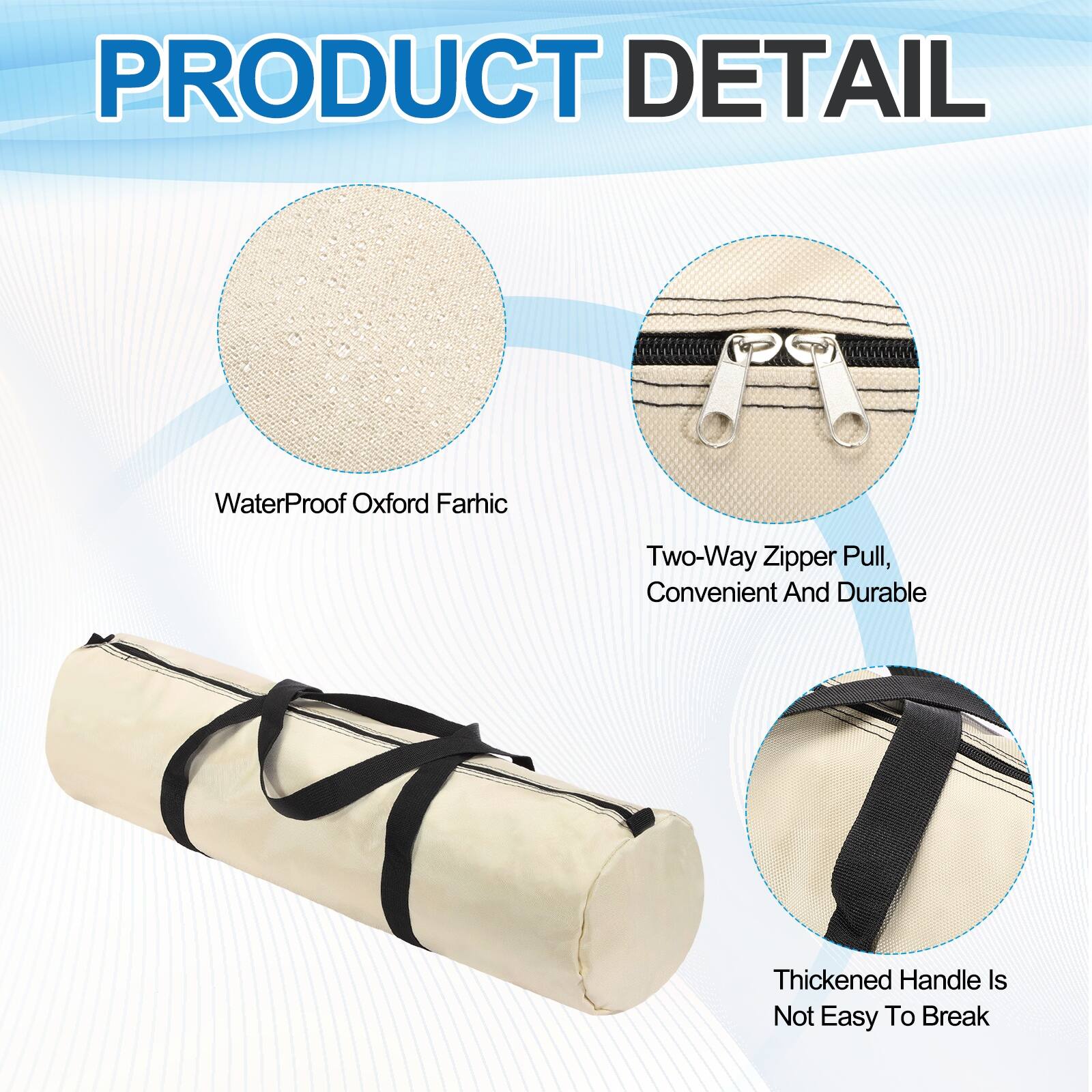 PRODUCT DETAIL

- WaterProof Oxford Farhic
- Two-Way Zipper Pull, Convenient And Durable
- Thickened Handle Is Not Easy To Break