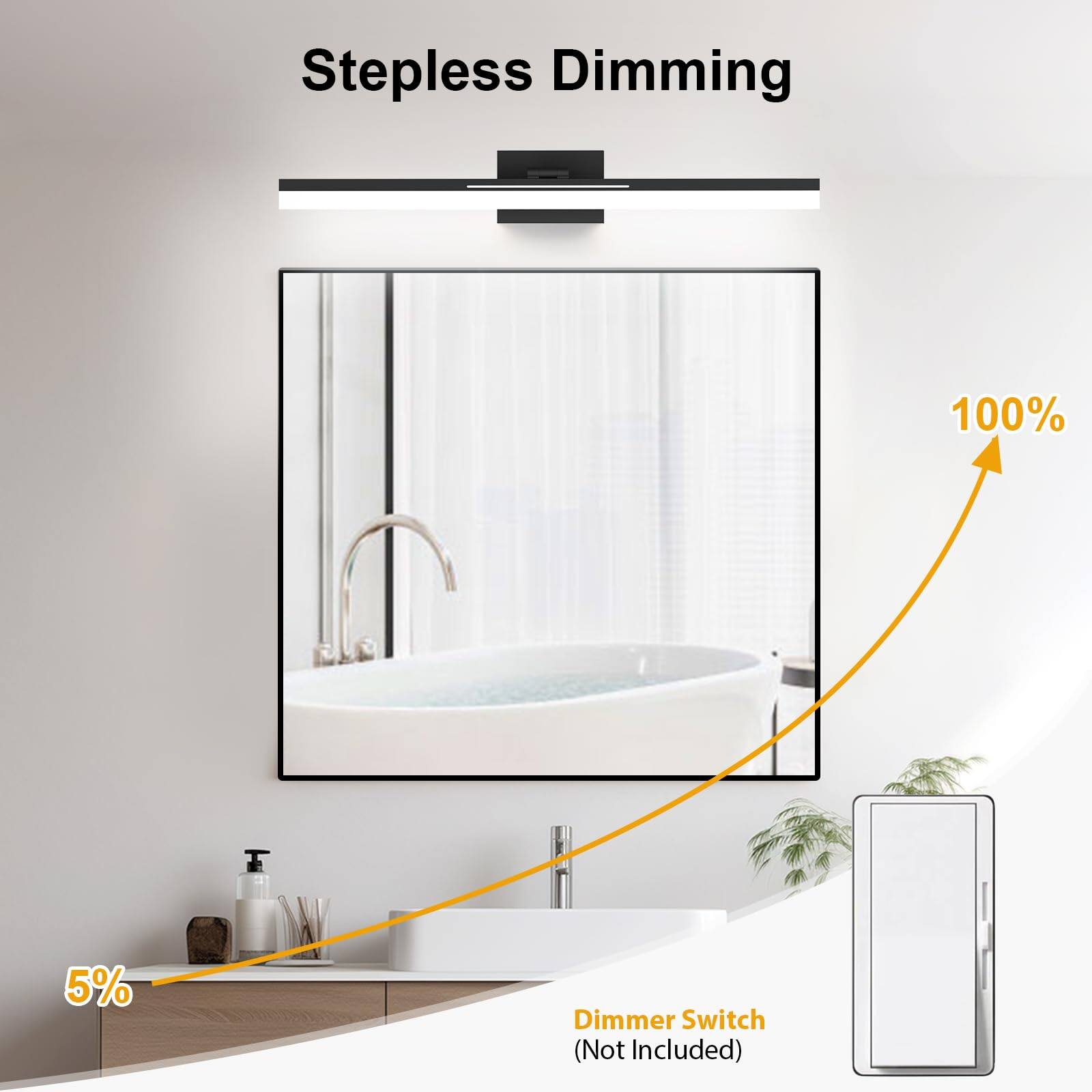 Stepless Dimming  
100%  
5%  
Dimmer Switch (Not Included)