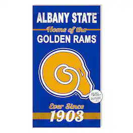 Jardine - Albany State Golden Rams 11'' x 20'' Home Of The Sign - Blue