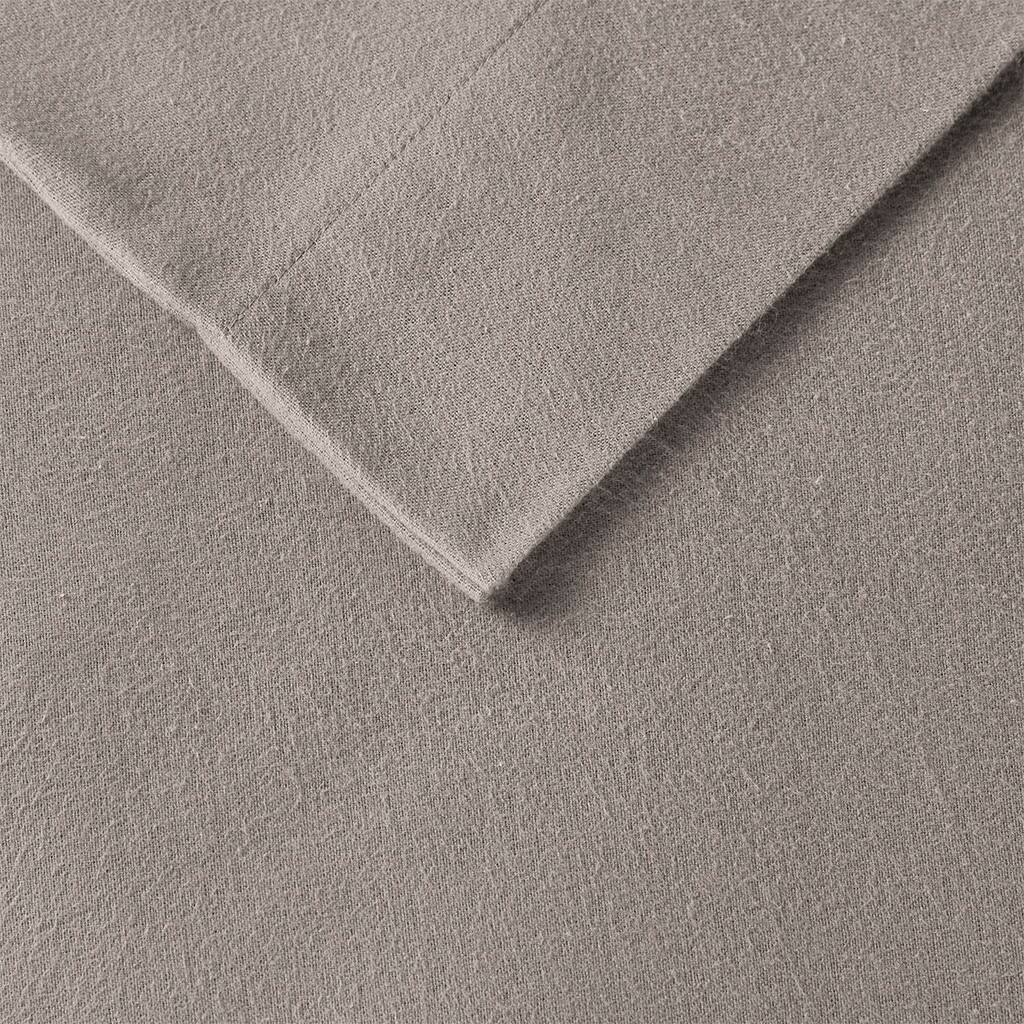 Alt View 5. Gracie Mills - Gracie Mills Persephone Cotton Flannel Sheet Set - Grey Solid.