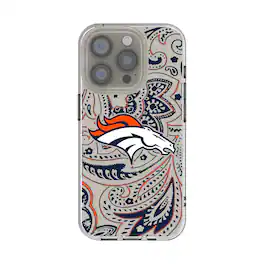 Keyscaper - NFL - Denver Broncos - iPhone Clear Paisley Design Case - 14 - Multicolor