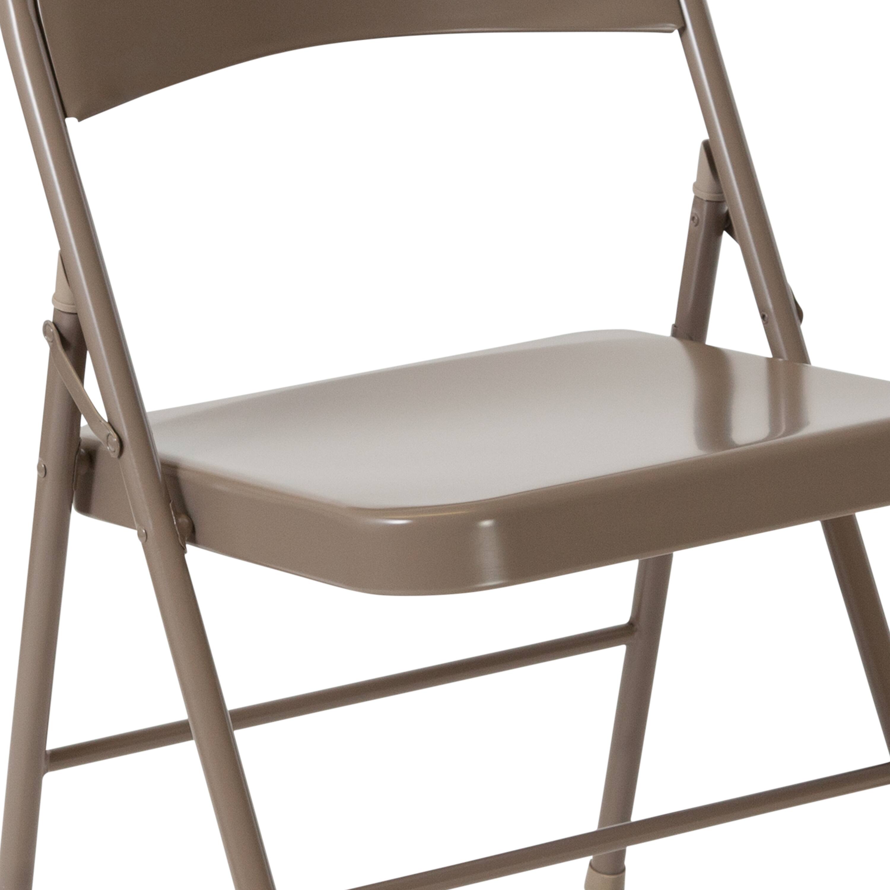 Alt View 9. Emma + Oliver - 4 Pack Double Braced Commercial Party Events Steel Metal Folding Chair - Beige.