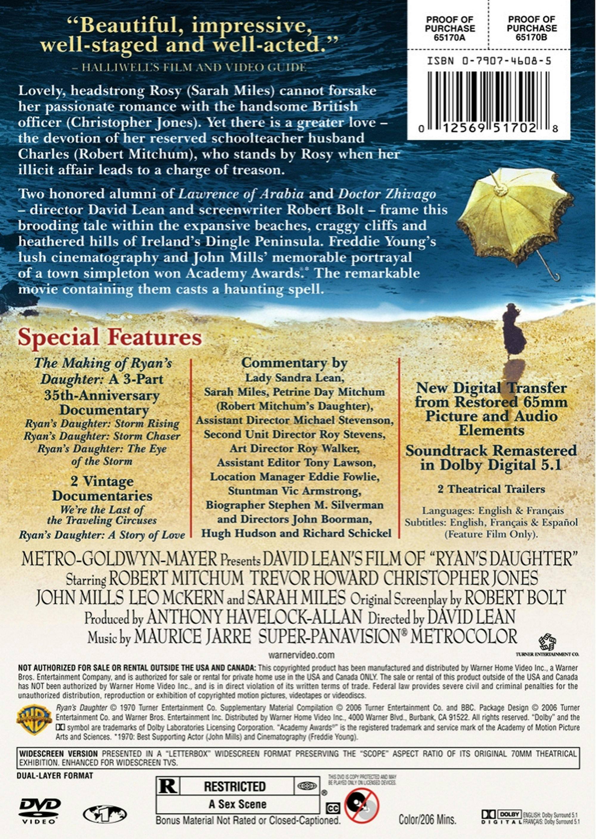 Back. Ryan's Daughter: Special Edition (DVD Widescreen Special Edition) [DVD].