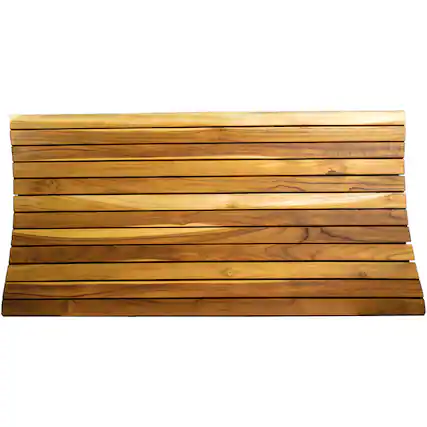 Front. EcoDecors - EcoDecors® Eleganto® 40" x 20" Slatted Solid Teak Bath Floor Mat in EarthyTeak Finish - EarthyTeak.