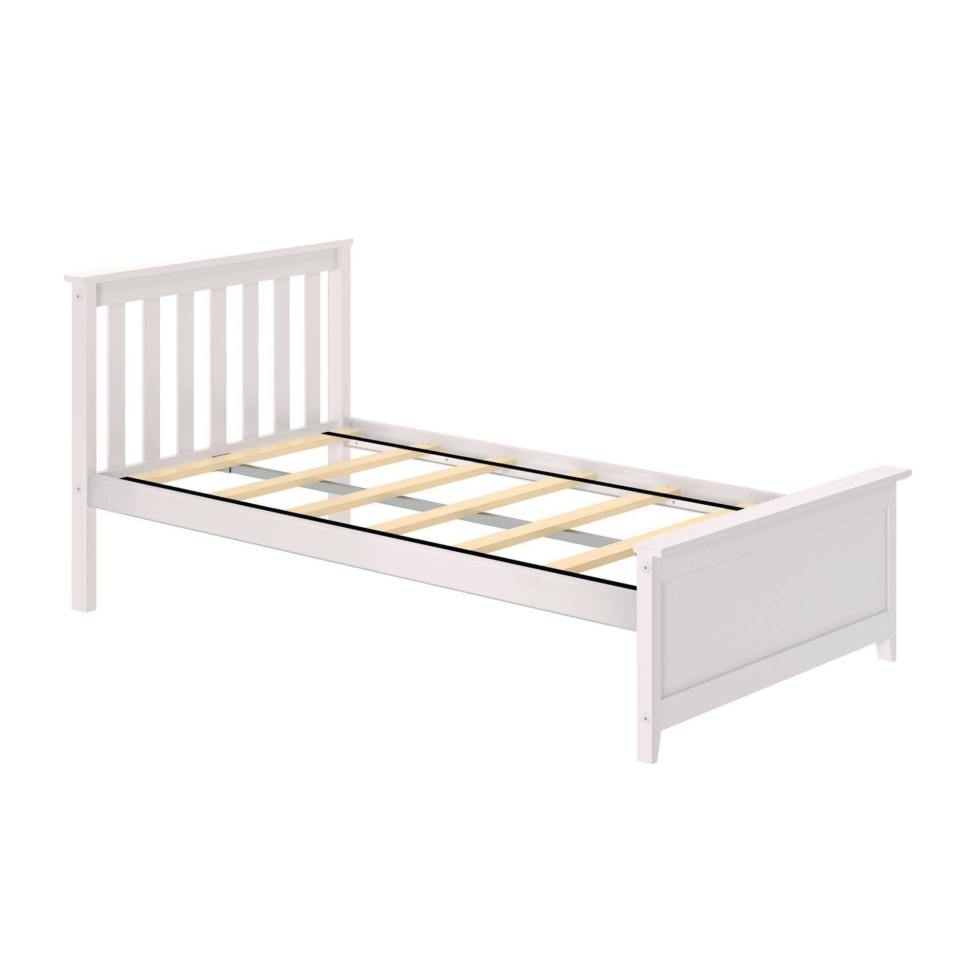 Alt View 2. Plank+Beam - Twin Bed, White - White.