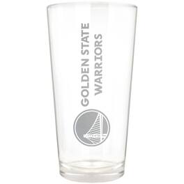 Great American Products - Golden State Warriors Etched 16oz. Vertical Rally Cry Pint Glass - Multicolor