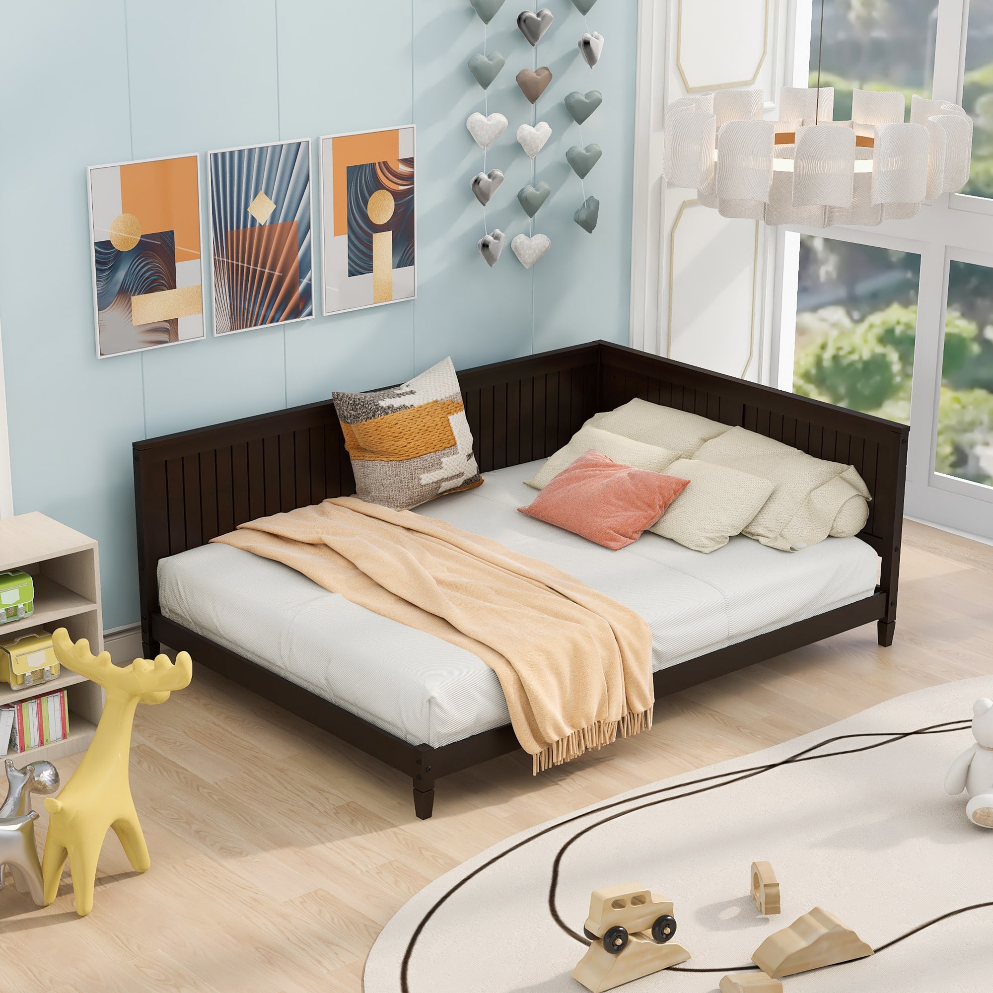 Tiramisubest - Full Size Wood Daybed/Sofa Bed, Espresso - Espresso