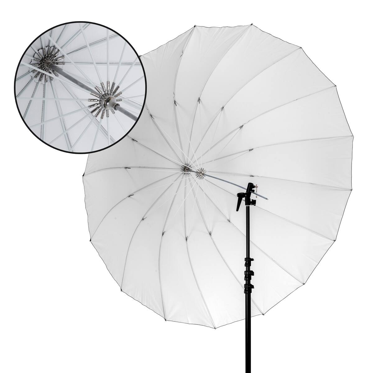 Alt View 4. Glow - Glow Easy Lock X-Large Deep White Fiberglass Umbrella (65").