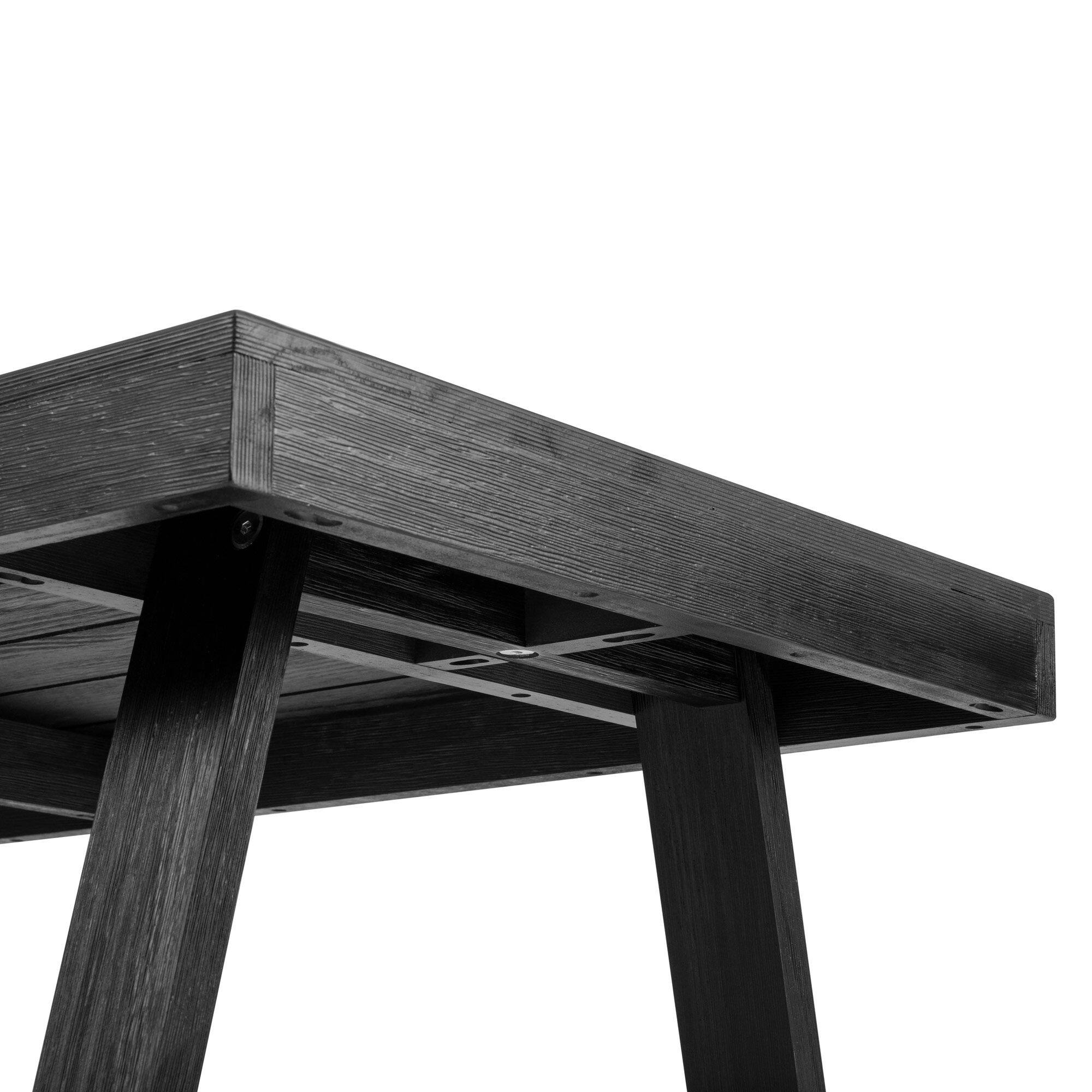 Alt View 3. Plank+Beam - Classic Rectangular Coffee Table (40in x 20in / 1020mm x 510mm), Black Wirebrush - Black Wirebrush.