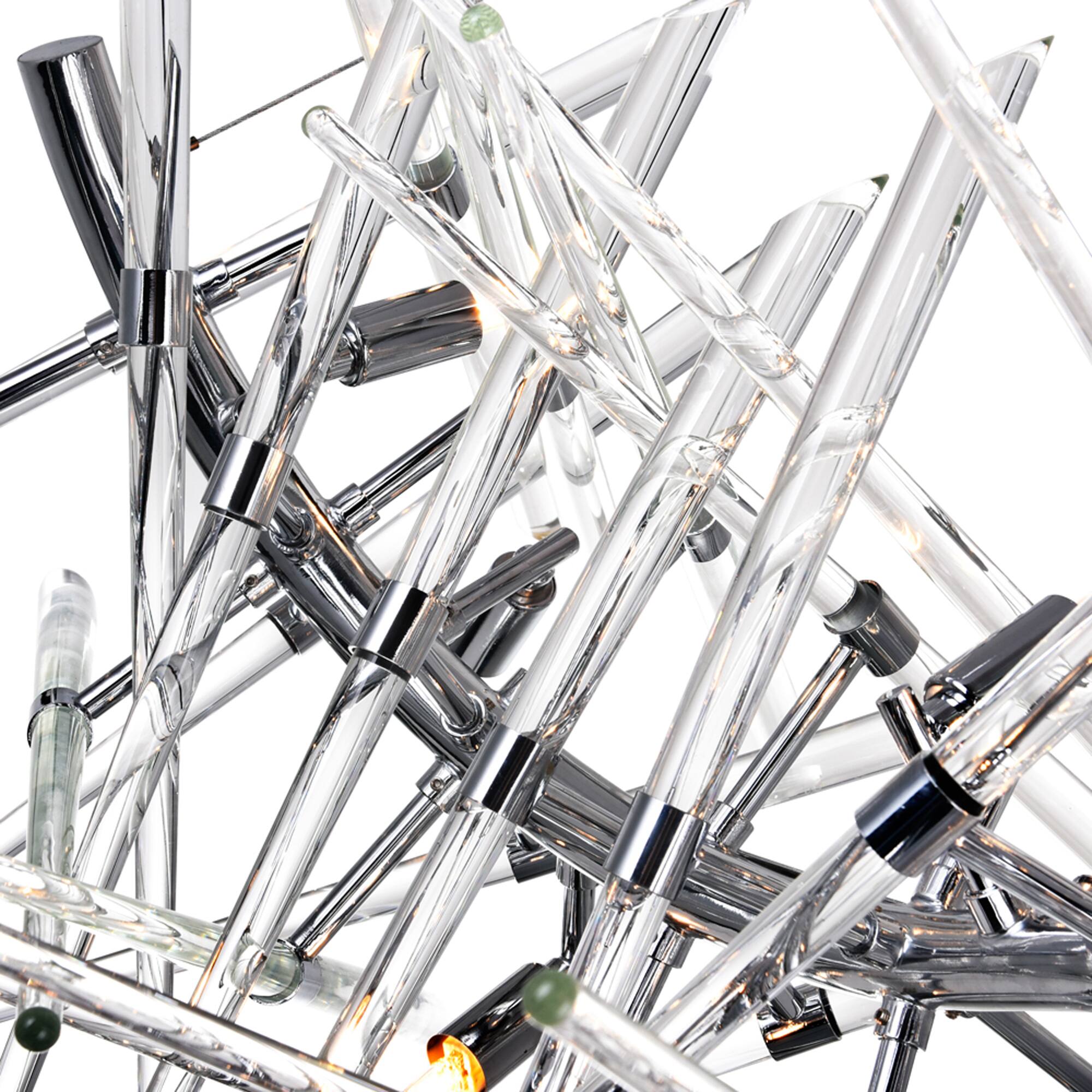 Left. CWI Lighting - Icicle 10 Light Chandelier With Chrome Finish - Chrome.