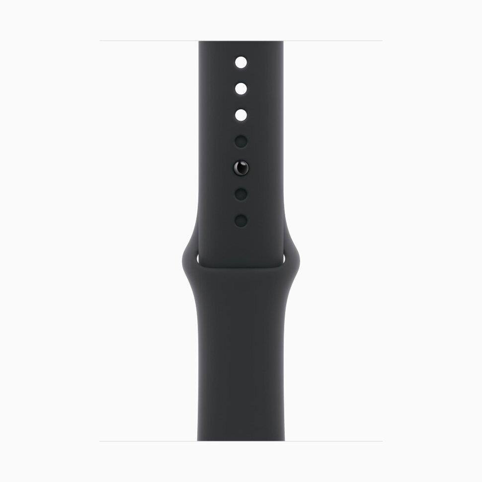 Left. Apple - Apple Watch Series 10 42mm Natural Titanium, Black Sport Band GPS + Cellular - Natural Titanium with Black Sport Band.
