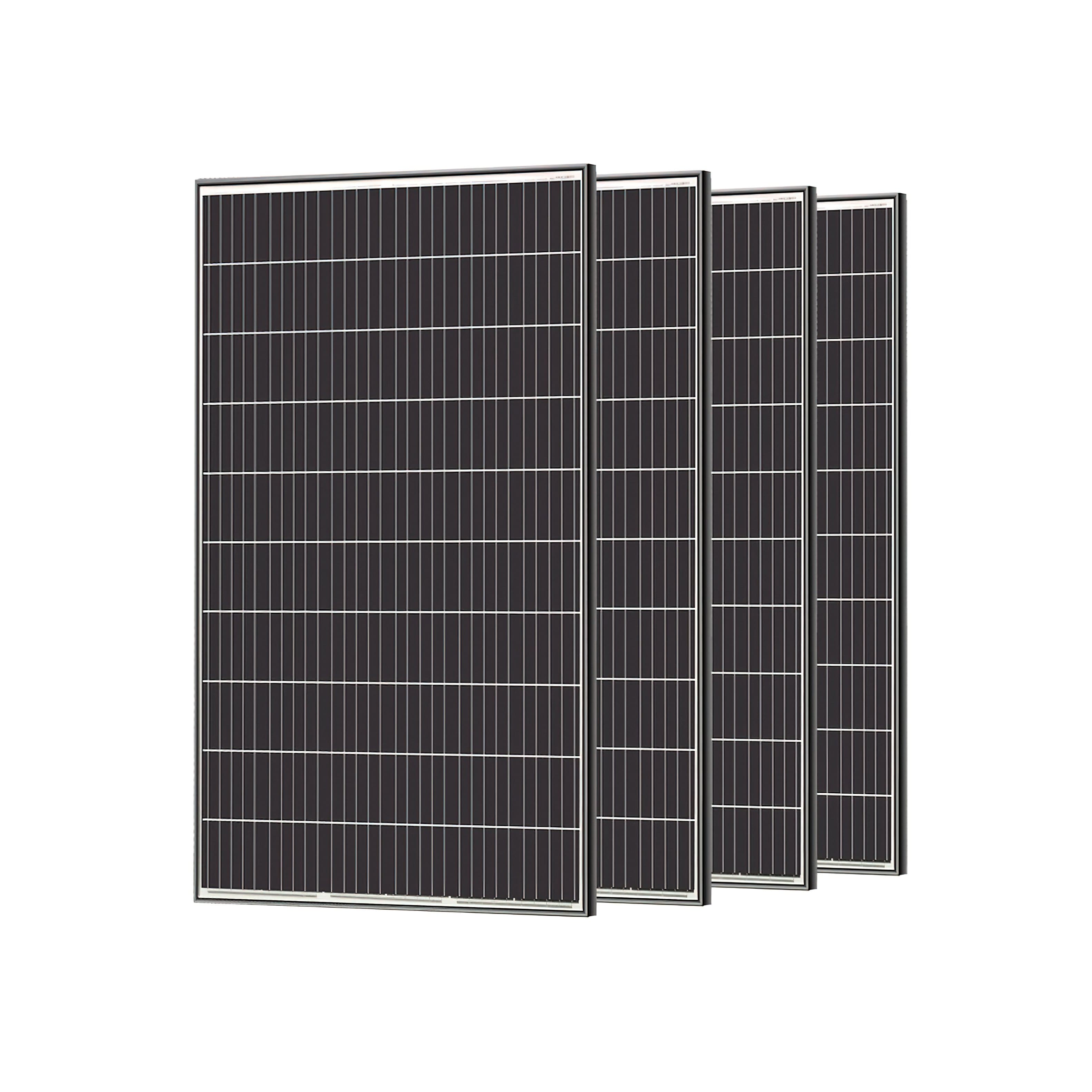 Front. Renogy - 4pcs 320W Solar Panel 24V Monocrystalline On/Off Grid 1280W for RV Farm Home Rooftop Residential Commercial House - Black.