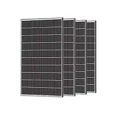 Front. Renogy - 4pcs 320W Solar Panel 24V Monocrystalline On/Off Grid 1280W for RV Farm Home Rooftop Residential Commercial House - Black.
