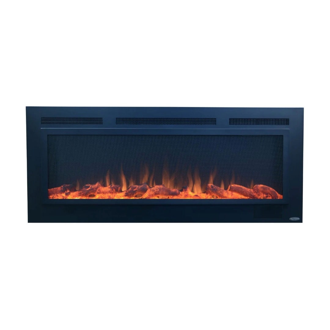 Touchstone Home Products - 50 in. Wall Mounted Recessed Sideline Steel Electric Fireplace 1500W - Black
