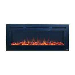 Touchstone Home Products - 50 in. Wall Mounted Recessed Sideline Steel Electric Fireplace 1500W - Black