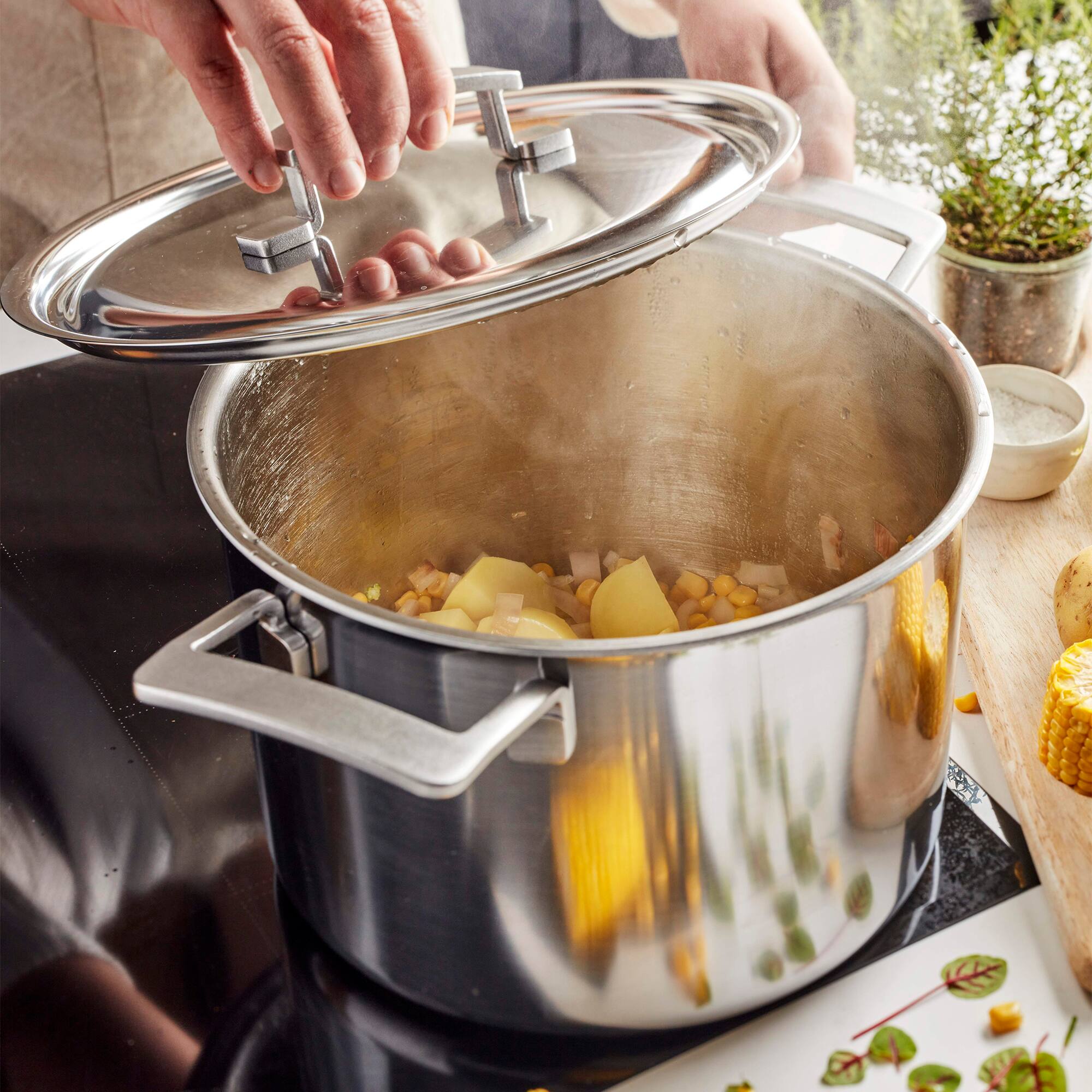 Alt View 7. Demeyere - Demeyere Industry 5-Ply 8-qt Stainless Steel Stock Pot - Stainless Steel.