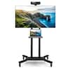 Front. Costway - Mobile TV Stand for Most 32-70 inch Flat or Curved TVs up to 110 lbs w/AV Shelf - Black.