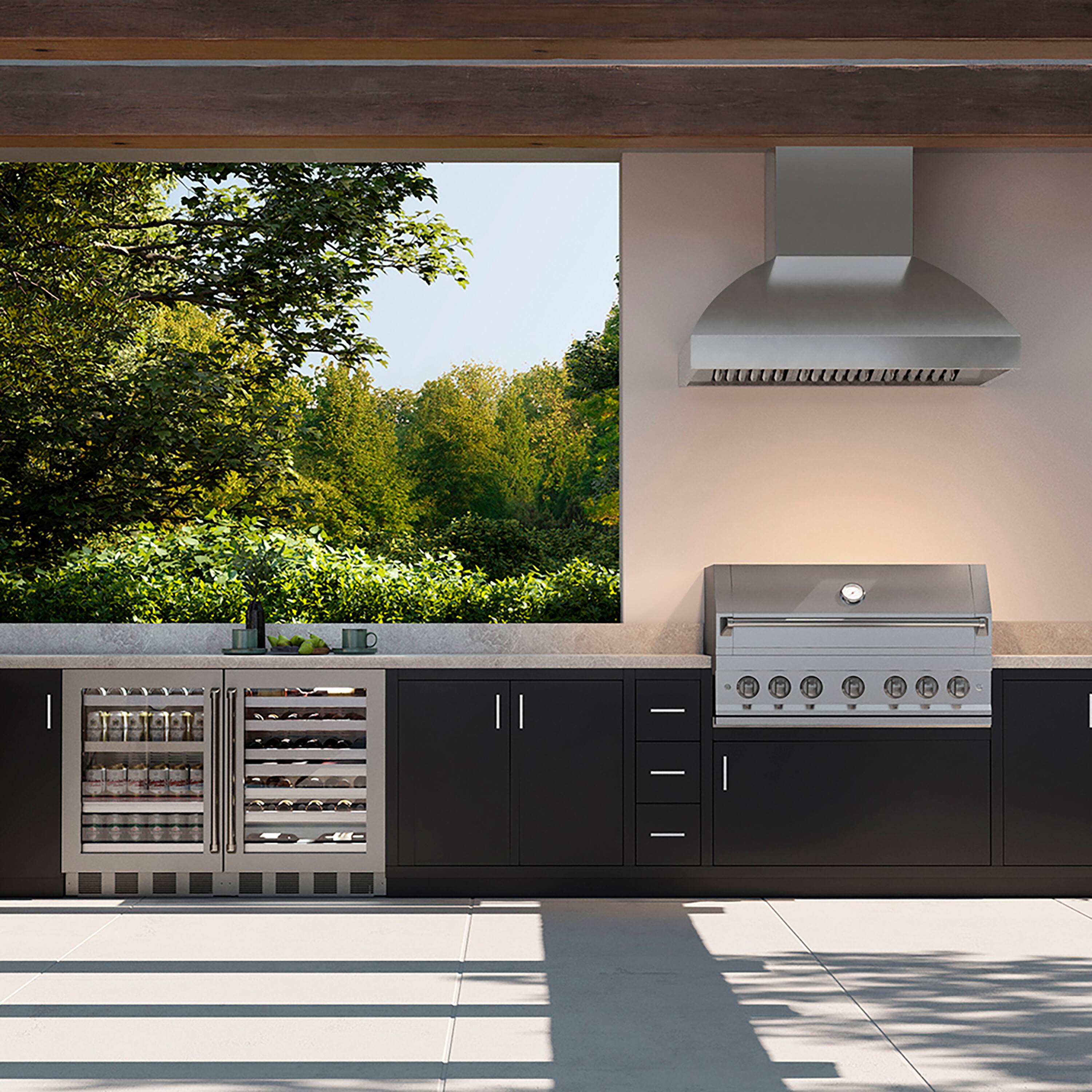 Alt View 5. ZLINE - ZLINE 48 in. Wall Mount Outdoor Grill Hood (GOW2-48) - Stainless Steel.