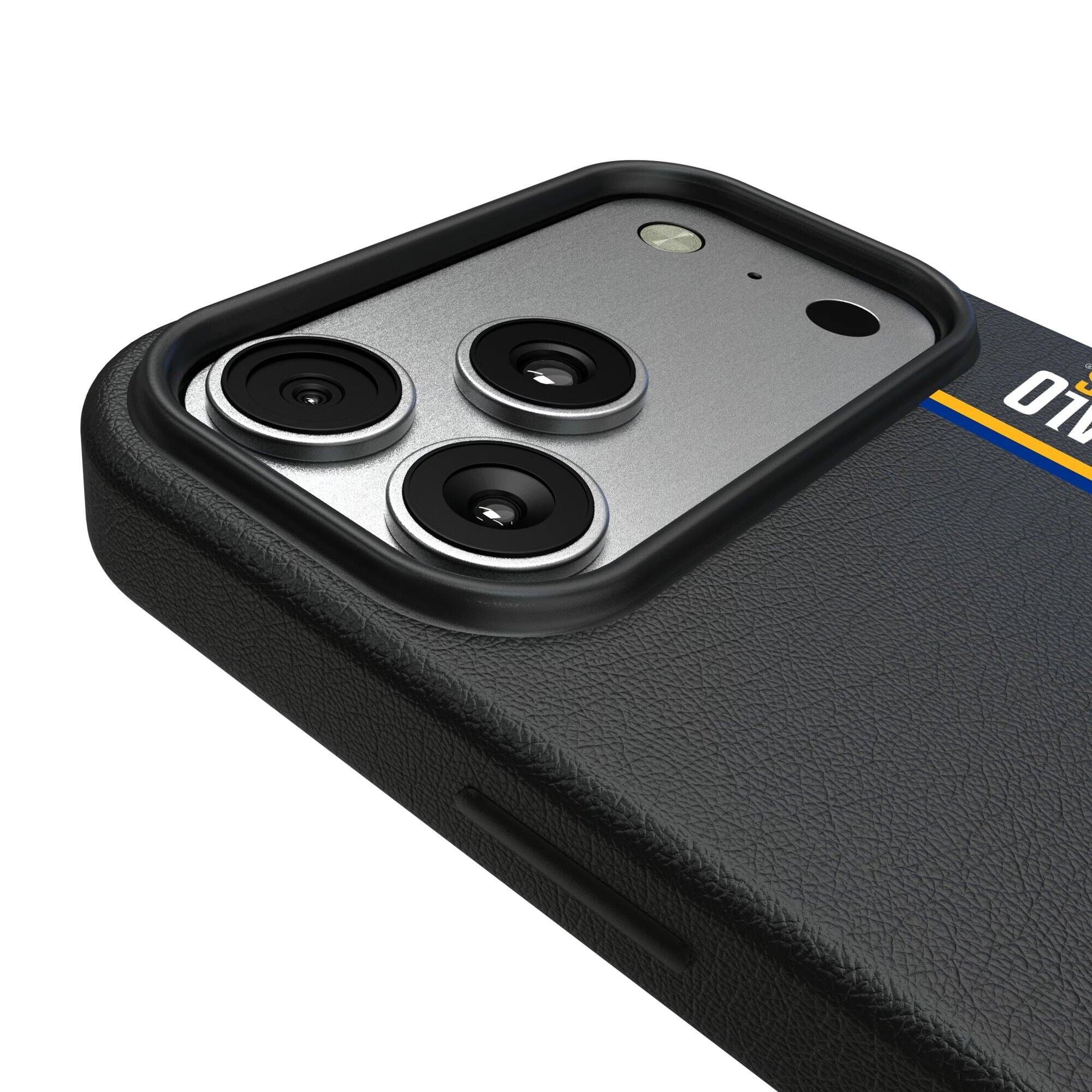 Alt View 2. Keyscaper - Black Buffalo Sabres Sidebar Magnetic iPhone Case - 15 - Black.
