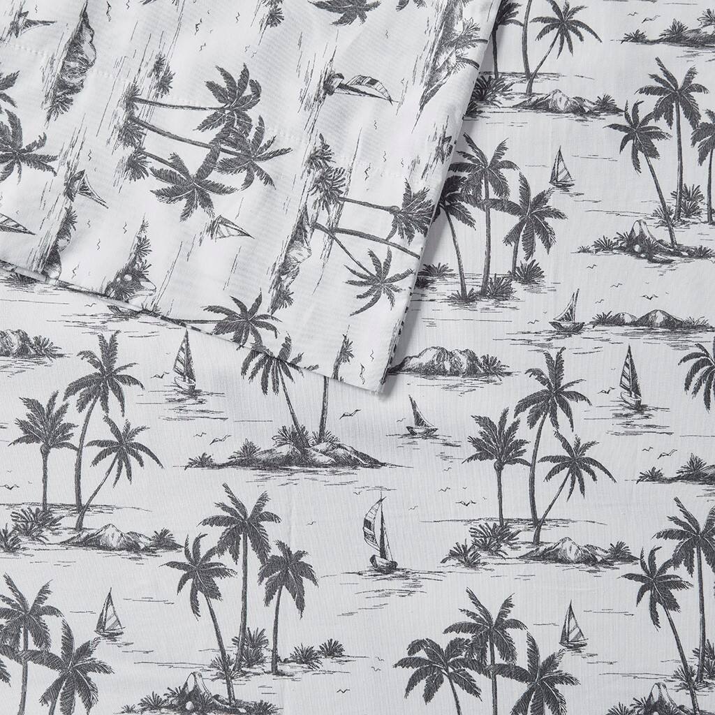 Alt View 5. Gracie Mills - Gracie Mills Esme Breathable Printed Cotton Percale Sheet Set - Black Island.