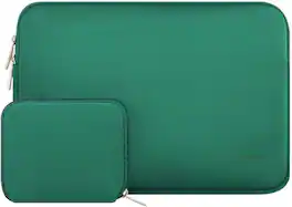 mosiso - 13-13.3 inch Laptop Sleeve Bag for MacBook Air Pro 13 14 HP Dell ASUS Lenovo, Neoprene Computer Sleeve with Small Case - Peacock Green
