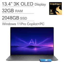 Dell - Upgraded - XPS 13 - Copilot+ PC - 13.4" 3K OLED Touchscreen Laptop - Snapdragon X Elite X1E-80-100 - 32GB RAM – 2TB SSD - Win11Pro - Graphite