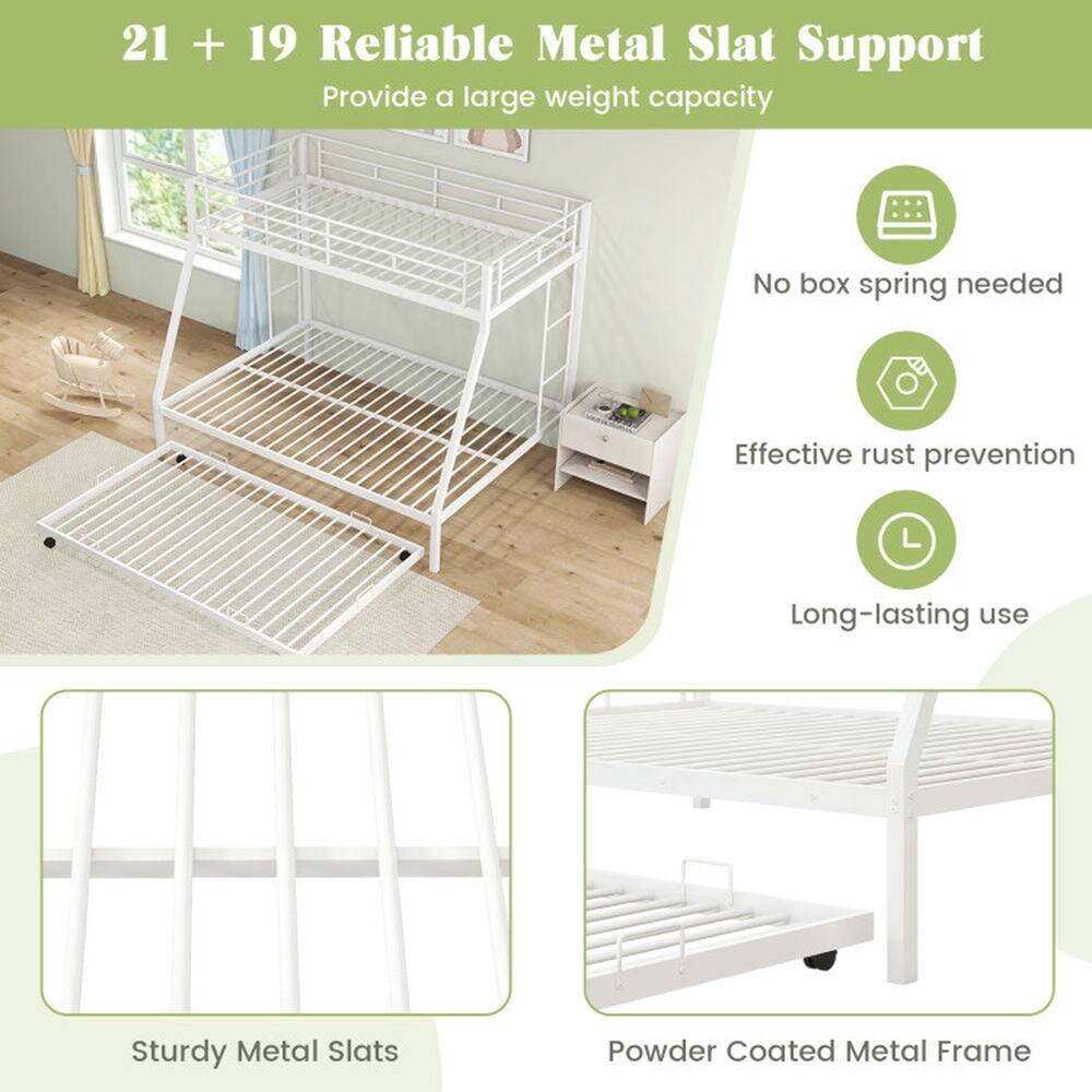 21 + 19 Reliable Metal Slat Support  
Provide a large weight capacity  
No box spring needed  
Effective rust prevention  
Long-lasting use  
Sturdy Metal Slats  
Powder Coated Metal Frame