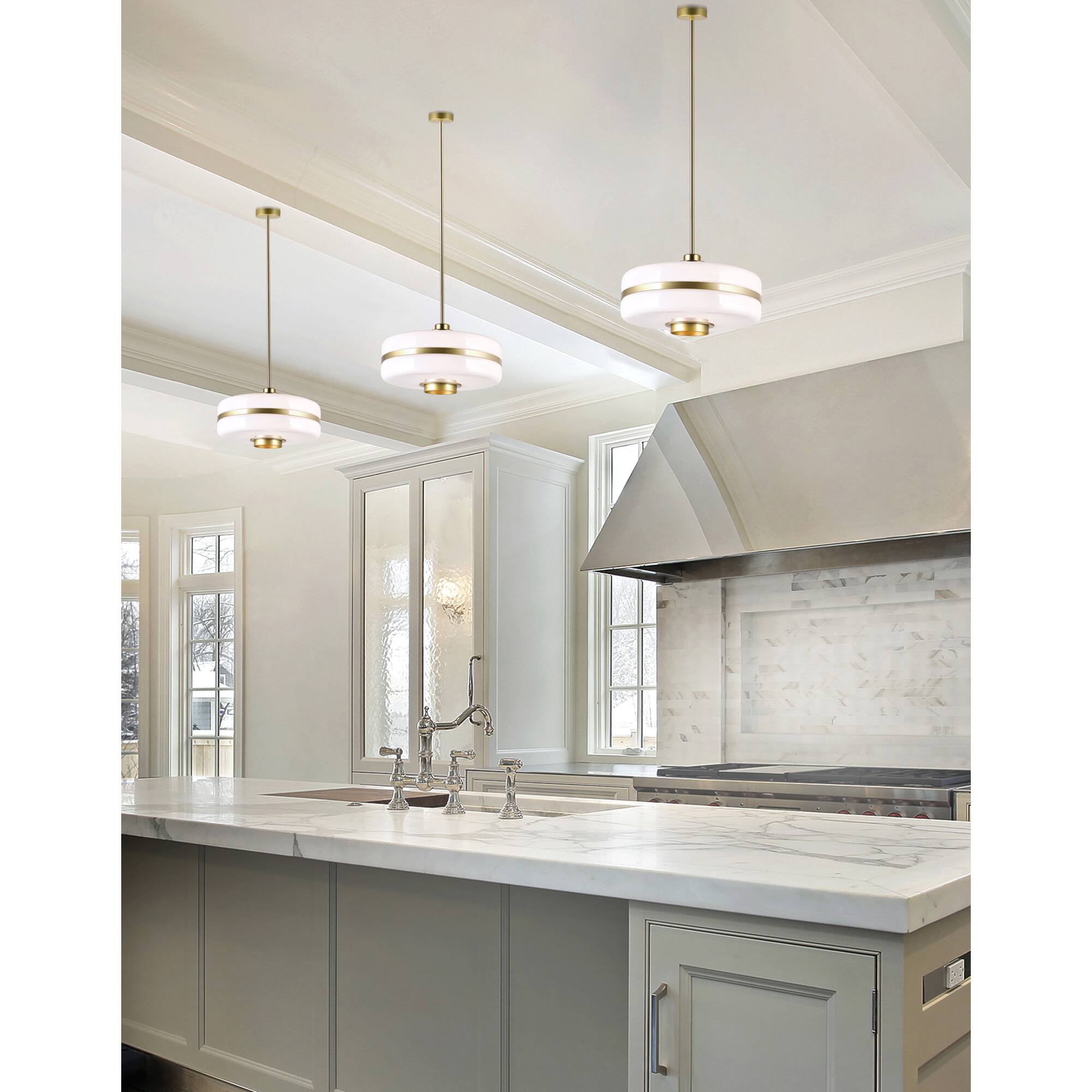 Alt View 2. CWI Lighting - Elementary 1 Light Down Pendant With Pearl Gold Finish - Pearl Gold.