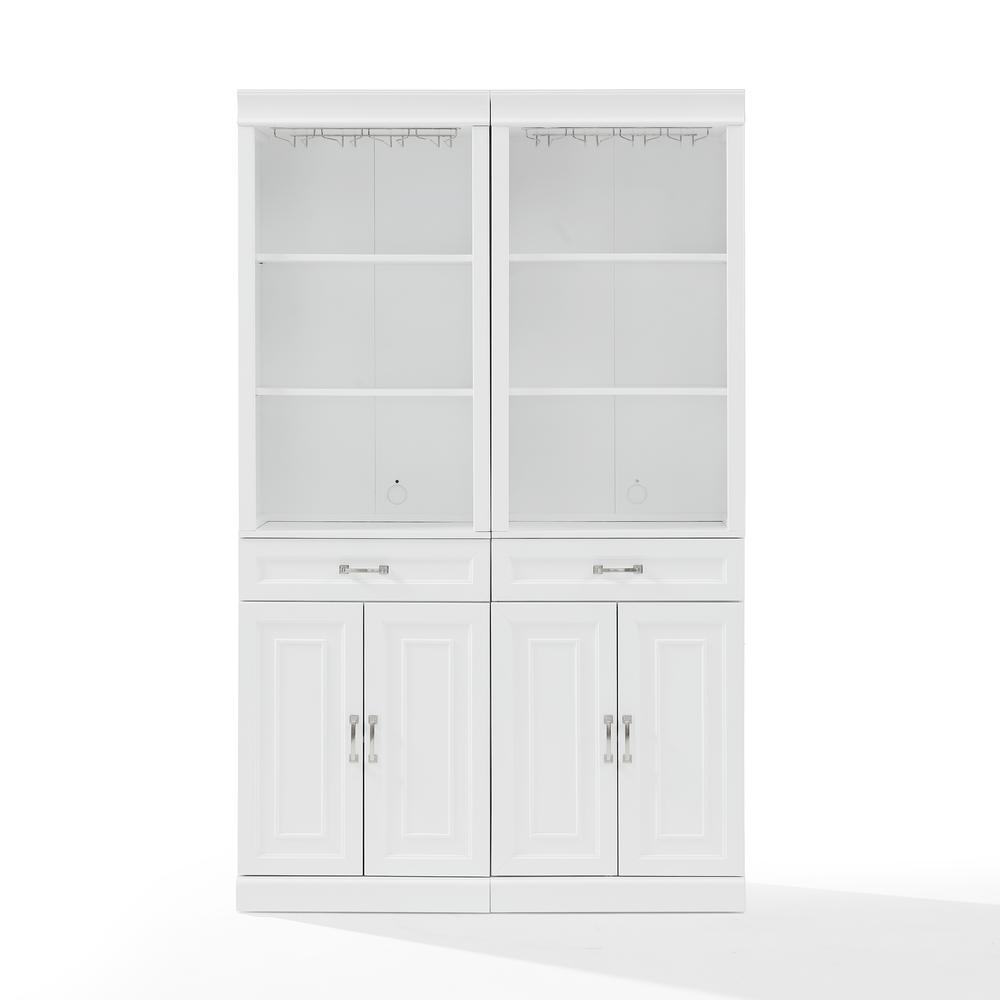 Alt View 8. Crosley Furniture - Stanton 2-Piece Bar Cabinet Set - 2 Bar Cabinets - White.