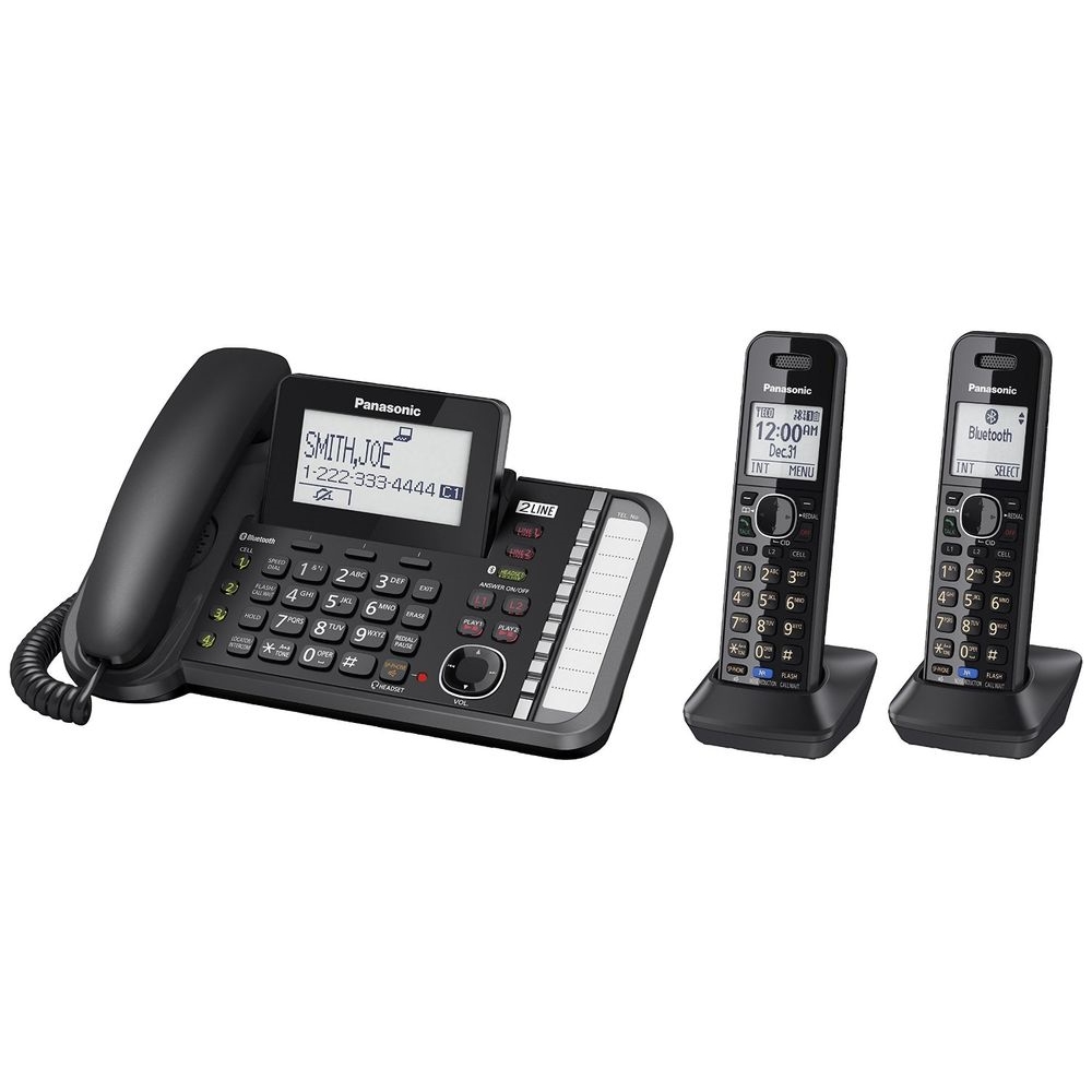 Angle View: Panasonic - KX-TG9582B Link2Cell 1.9GHz Expandable Phone System with Digital Answering System - Black