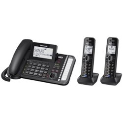 Panasonic - KX-TG9582B Link2Cell 1.9GHz Expandable Phone System with Digital Answering System - Black - Angle_Zoom