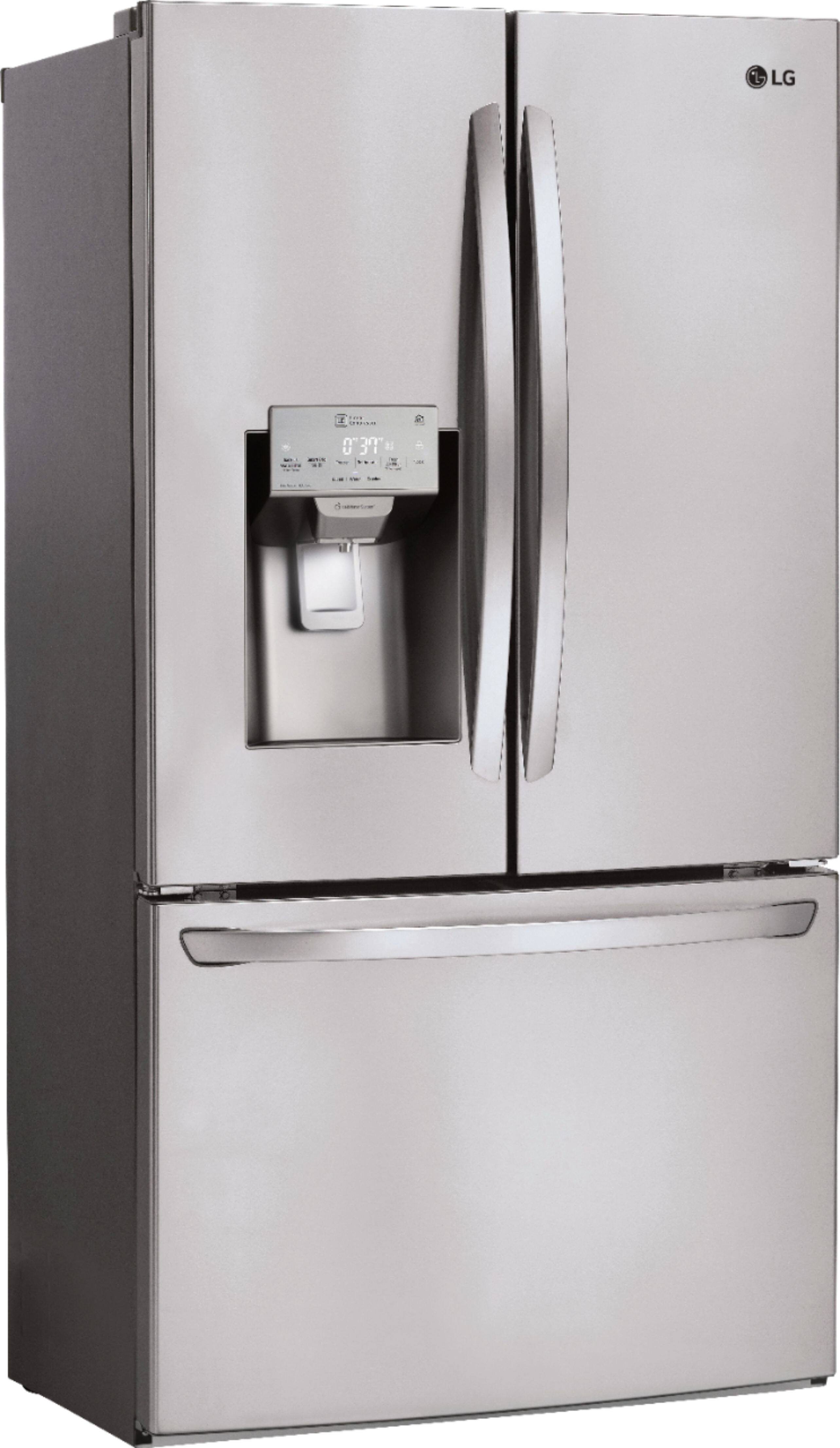 Angle. LG - 26.2 Cu. Ft. French Door Smart Refrigerator with Dual Ice Maker - Stainless Steel.