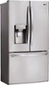 Angle Zoom. LG - 26.2 Cu. Ft. French Door Smart Refrigerator with Dual Ice Maker - Stainless Steel.