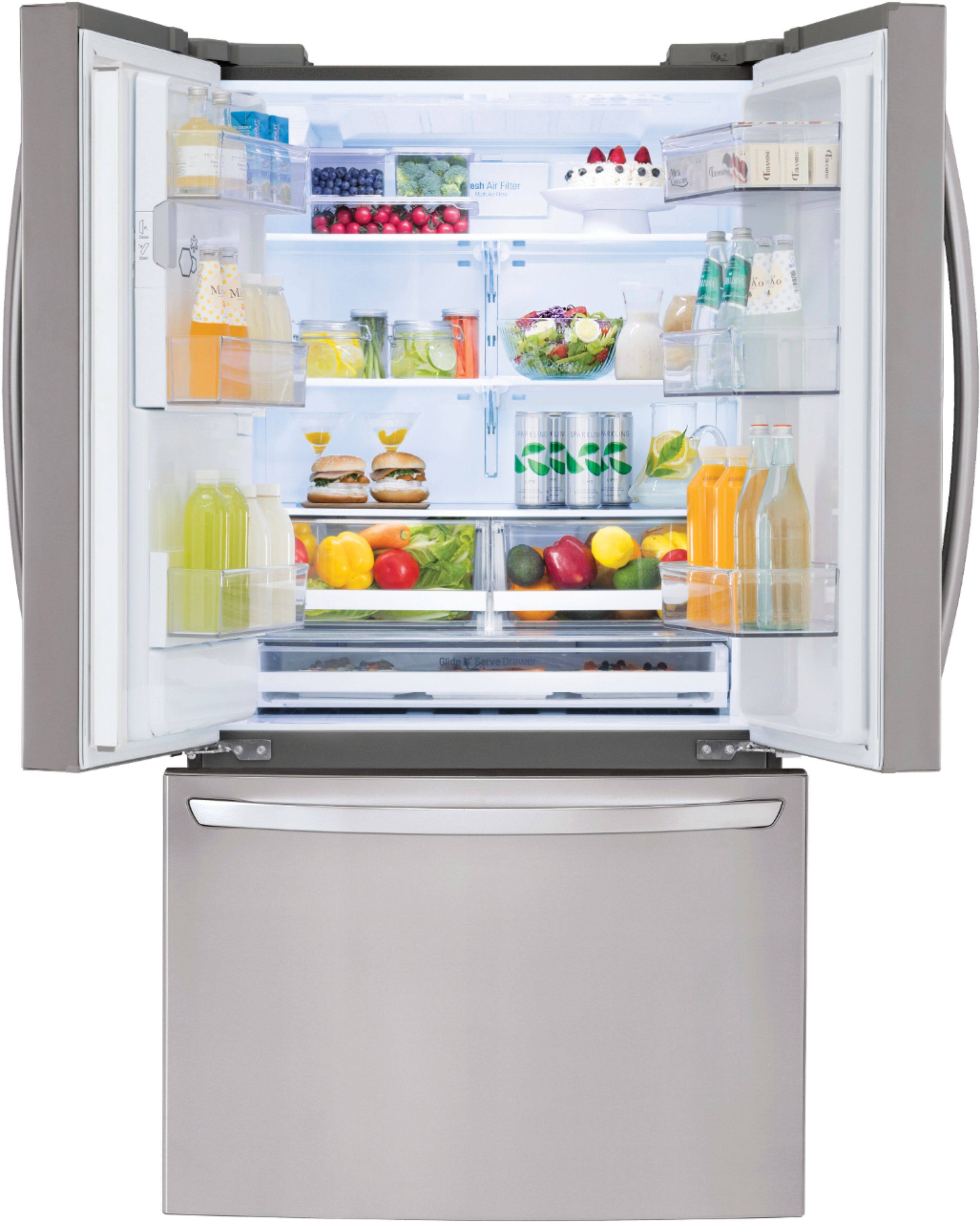 Alt View 1. LG - 26.2 Cu. Ft. French Door Smart Refrigerator with Dual Ice Maker - Stainless Steel.
