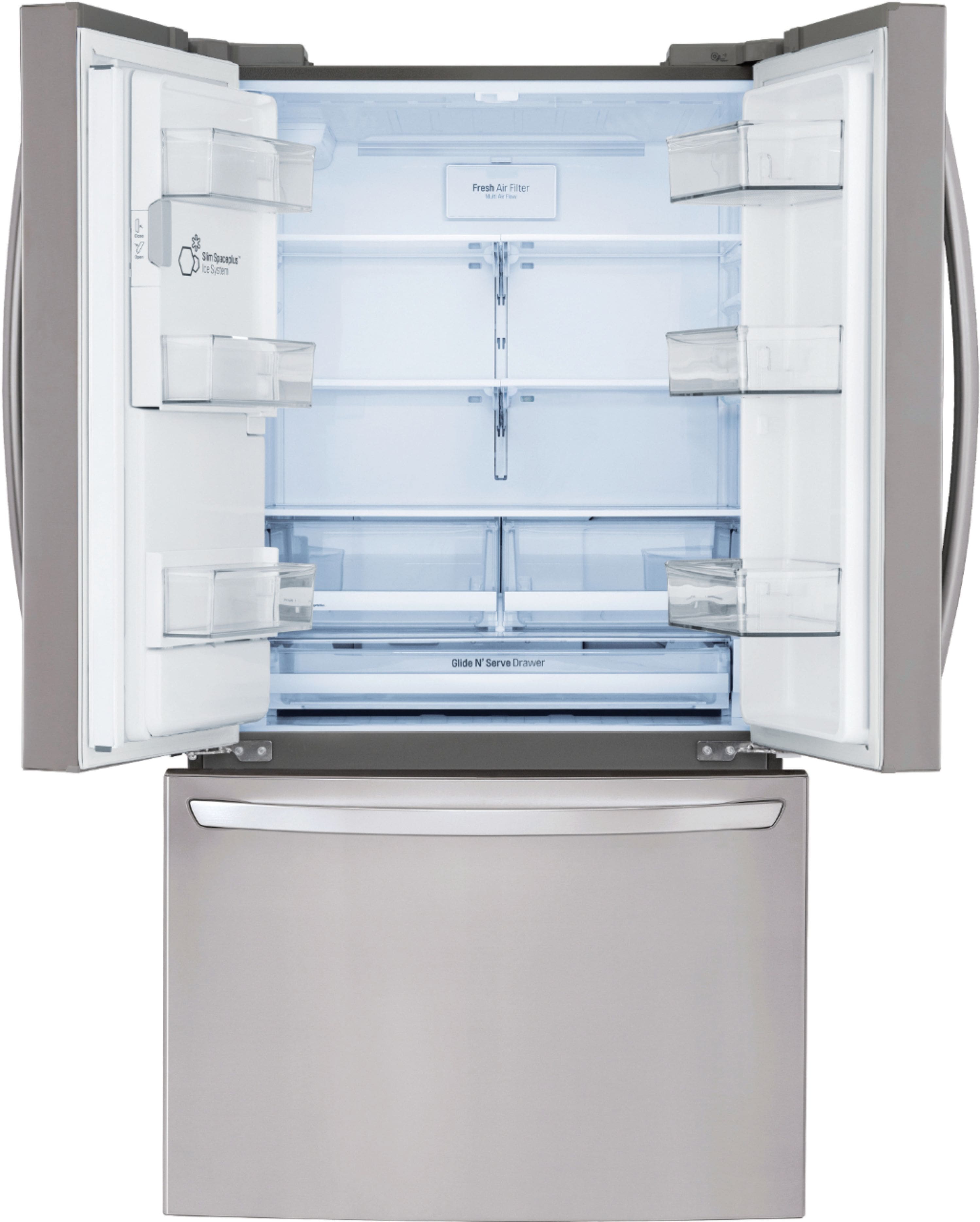 Alt View 3. LG - 26.2 Cu. Ft. French Door Smart Refrigerator with Dual Ice Maker - Stainless Steel.